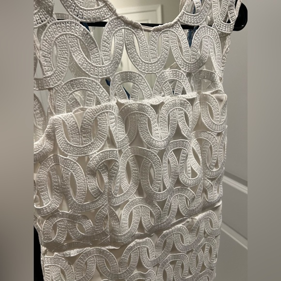 Milly Sienna Embroidered Scallop Lace Dress White SZ 8 NWOT - Picture 4 of 11